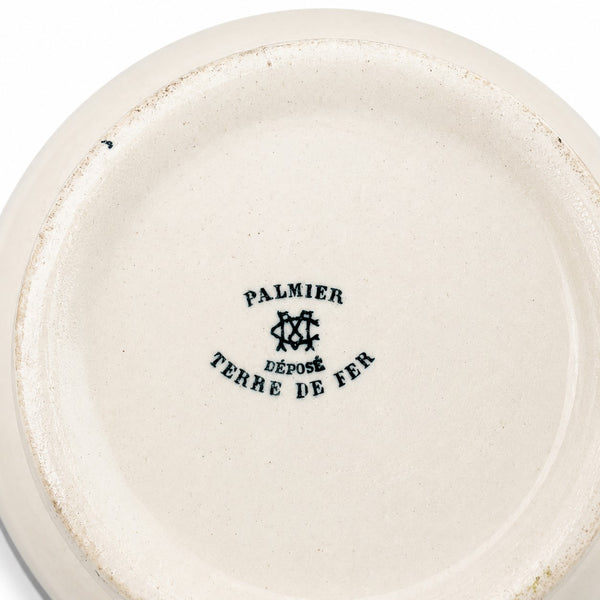 Ancien bol à raser en faïence Terre de Fer Creil et Montereau modèle Palmier