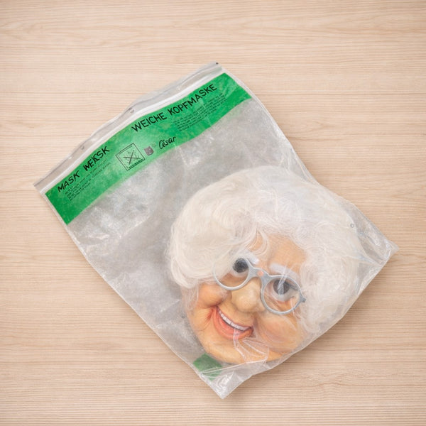 Masque César vieille dame vintage – Perruque blanche & lunettes