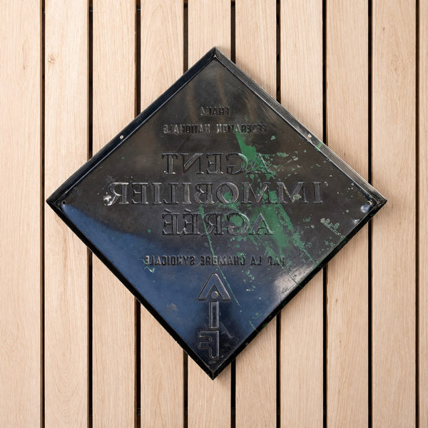 Plaque professionnelle vintage en tôle FNAIM – Agent Immobilier Agréé