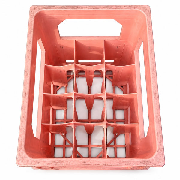 Casier / caisse à bouteilles ancien Evian en plastique rose