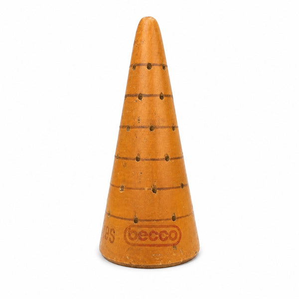 Présentoir à sucettes publicitaire ancien en bois Becco – H. 22 cm