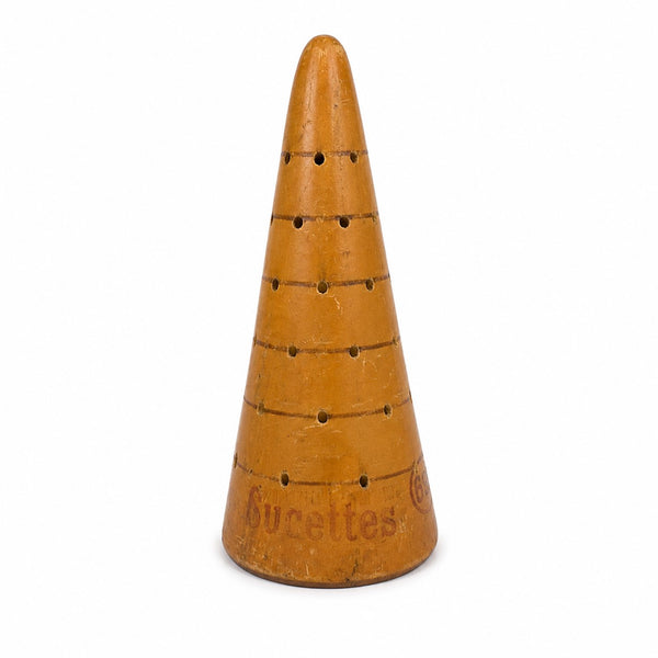 Présentoir à sucettes publicitaire ancien en bois Becco – H. 22 cm