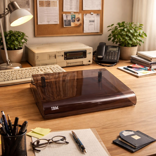Support réhausseur vintage pour moniteur IBM en Plexiglas fumé