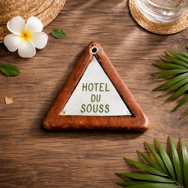 Porte-clé d’hôtel vintage – Hôtel du Souss, Agadir (Maroc) – Années 1950/1960