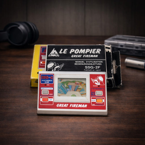 Jeu électronique vintage – Le Pompier / Great Fireman – SSG-2F – avec boîte & notice (style Game & Watch)