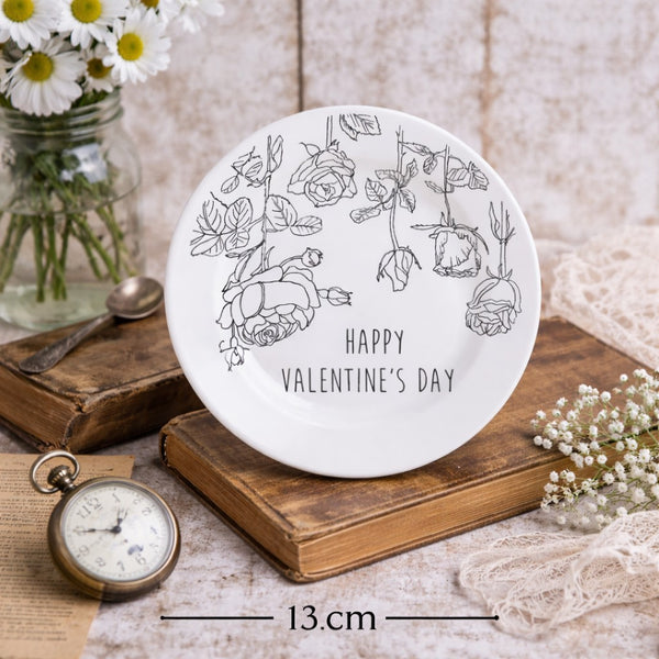 Assiette à mignardises – Gien 13 cm – “Happy Valentine’s Day” – Édition limitée 2017