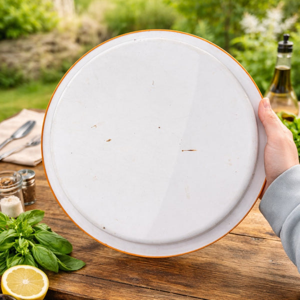 Plateau de service en tôle vintage – vin Préfontaines – 33 cm