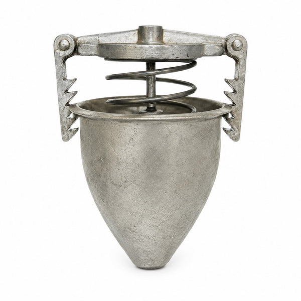 Ancien moule à jambonneau de charcutier en aluminium avec presse à ressort