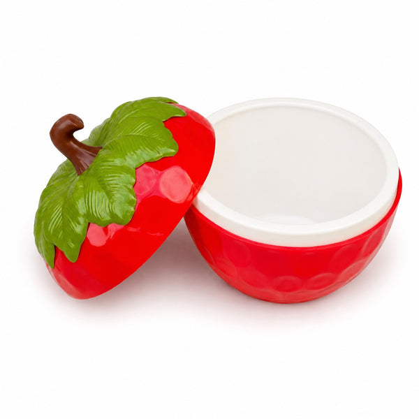 Seau à glaçons vintage en forme de fraise – Plastique rouge avec couvercle