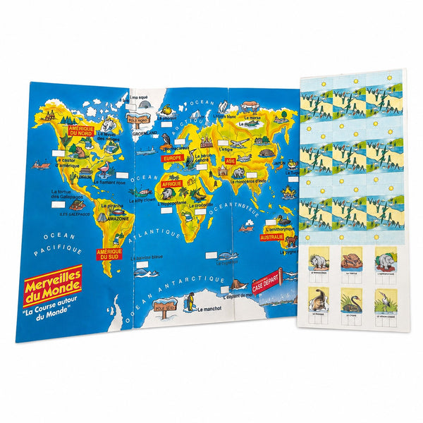 Boîte à goûter vintage Nestlé « Merveilles du Monde » avec 161 cartes et 2 jeux