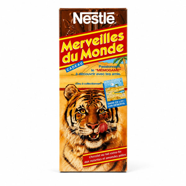 Boîte à goûter vintage Nestlé « Merveilles du Monde » avec 161 cartes et 2 jeux