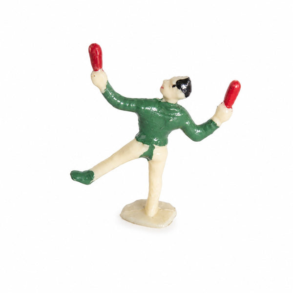 Ancienne figurine publicitaire Café Nadi en plastique peint – Jongleur du cirque