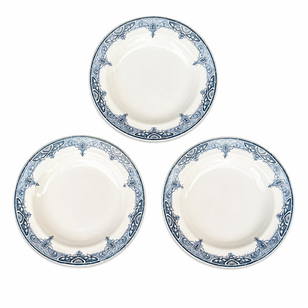 Lot de 3 assiettes creuses en faïence Saint-Amand & Hamage modèle Atlantic