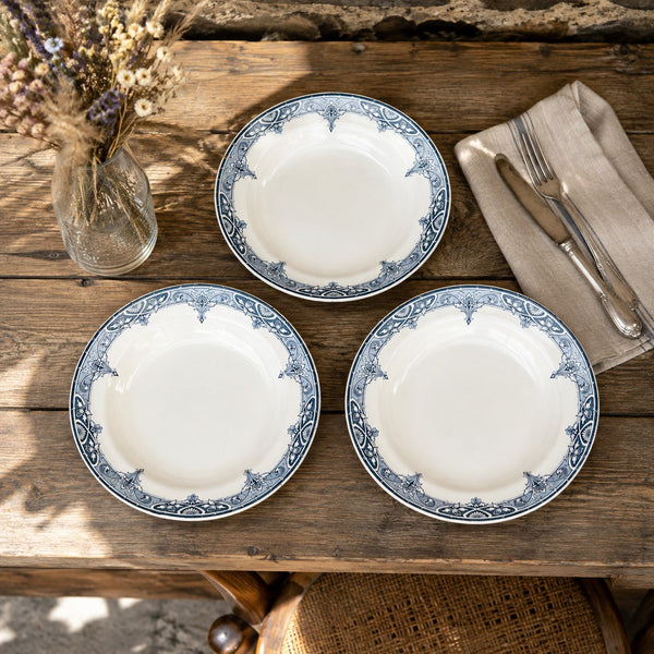 Lot de 3 assiettes creuses en faïence Saint-Amand & Hamage modèle Atlantic