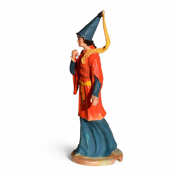 Figurine ancienne Elastolin Ougen – Dame de cour en tenue médiévale