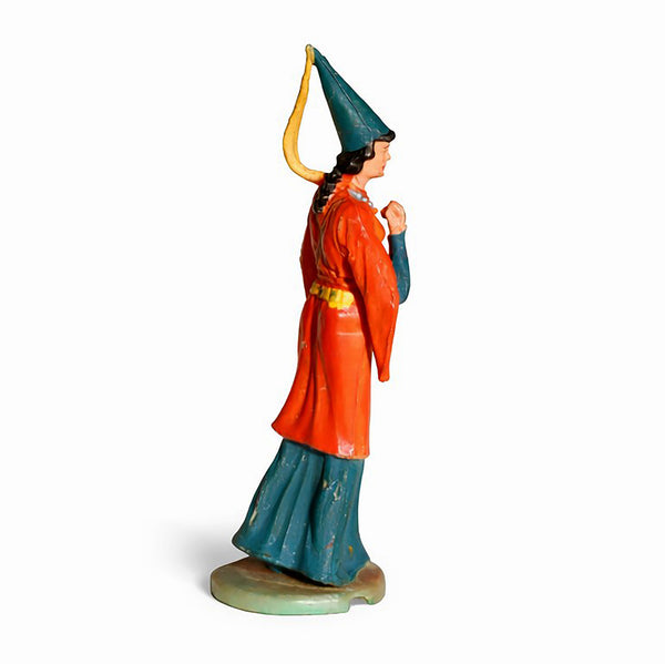 Figurine ancienne Elastolin Ougen – Dame de cour en tenue médiévale