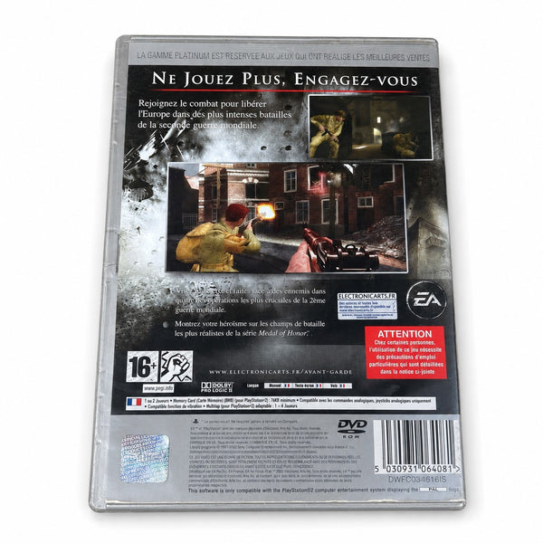 Medal of Honor : Avant-Garde – Platinum – Jeu PlayStation 2 (PS2) PAL – Complet avec notice