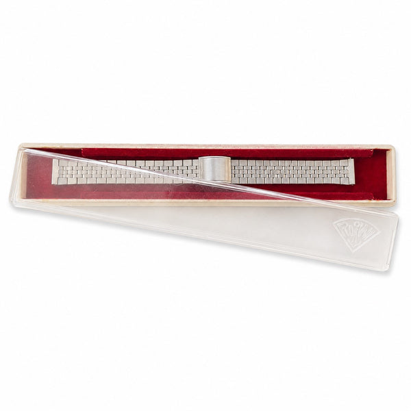 Bracelet de montre extensible vintage ROWI Fixo-Flex en acier inoxydable – Jamais utilisé – Avec boîte d'origine