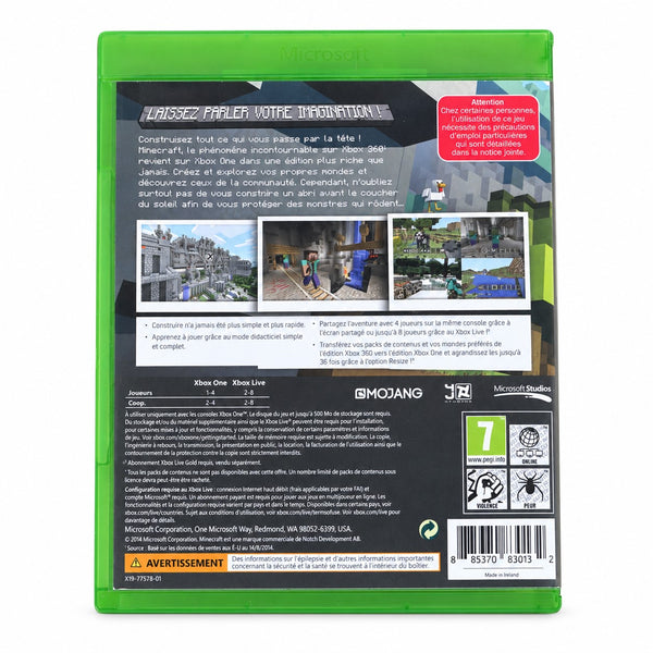 Jeu vidéo Minecraft Xbox One Edition – Version française PAL