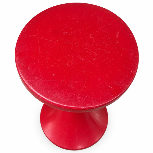 Tabouret Tam Tam vintage rouge sang en plastique Stamp, modèle 169, Henry Massonnet, années 1970