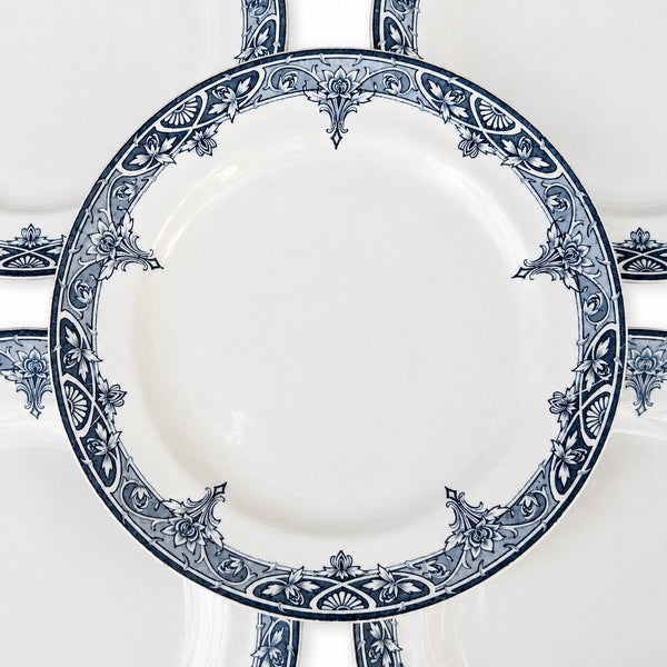 Lot de 5 assiettes plates en faïence Saint-Amand & Hamage modèle Atlantic