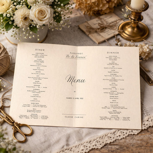 Menu de Paquebot “Île de France” – 1952 – Compagnie Générale Transatlantique