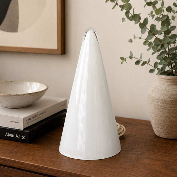 Lampe Iceberg Teepee vintage SCE pour Habitat en verre opalin blanc – Années 1980-1990