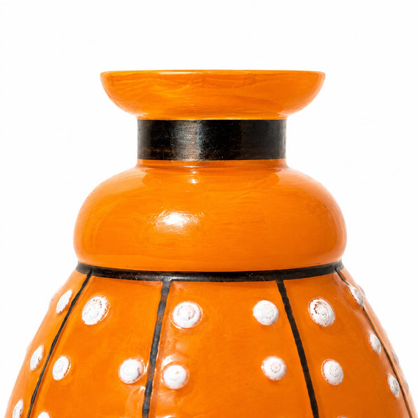 Flacon à parfum Art Déco « Tango » en verre orange attribué à Loetz – Décor conçu par Michael Powolny