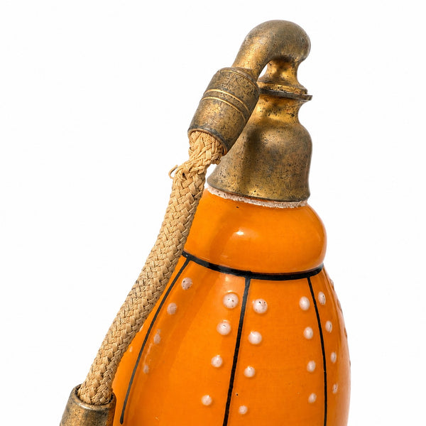 Vaporisateur à parfum Art Déco « Tango » en verre orange attribué à Loetz – Décor conçu par Michael Powolny