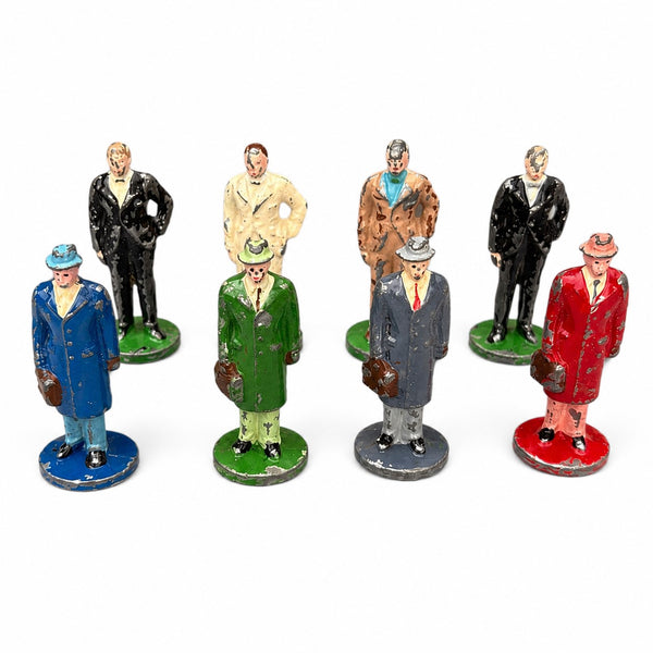 Lot de 8 figurines en plomb peint – Jeu de société Péripéties (Grande boîte) – Diamino, 1947