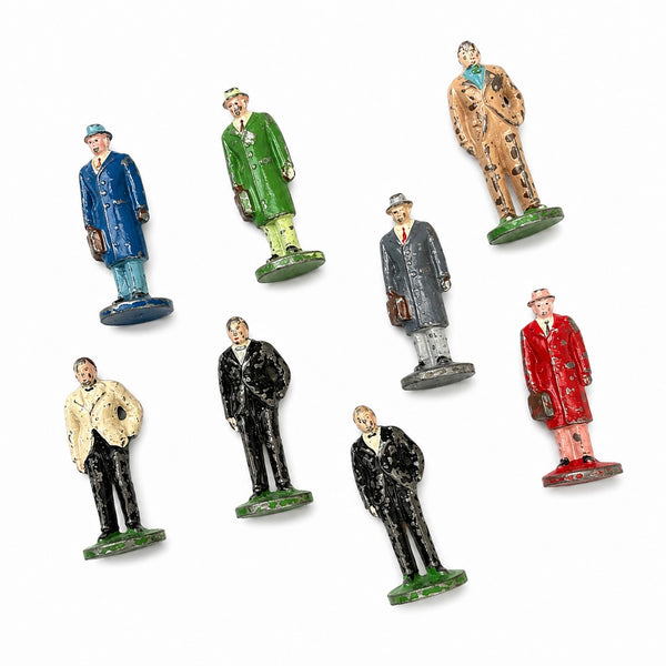 Lot de 8 figurines en plomb peint – Jeu de société Péripéties (Grande boîte) – Diamino, 1947
