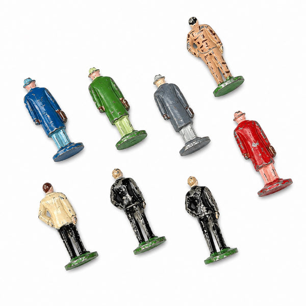 Lot de 8 figurines en plomb peint – Jeu de société Péripéties (Grande boîte) – Diamino, 1947