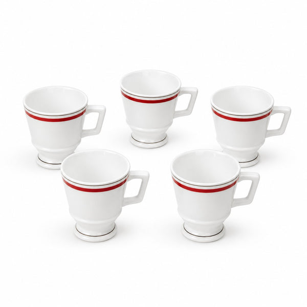 Lot de 5 tasses brûlot vintage – Service bistrot – Porcelaine d’Auteuil par Lobjoy