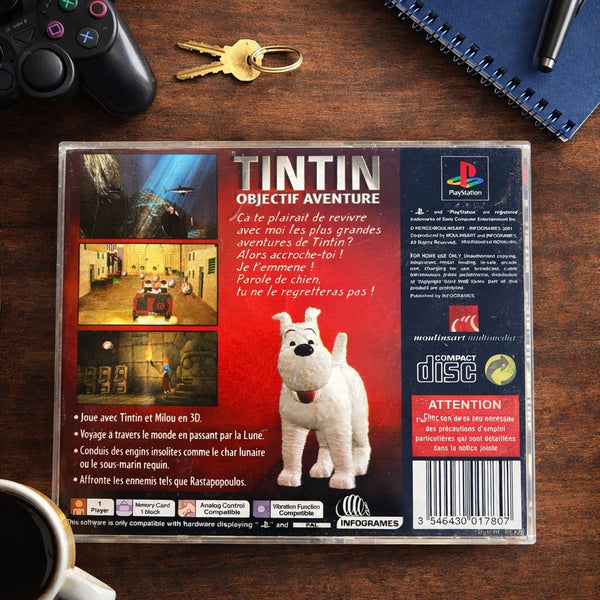 Jeu vidéo PS1 – Tintin : Objectif Aventure – PlayStation – PAL – Avec notice