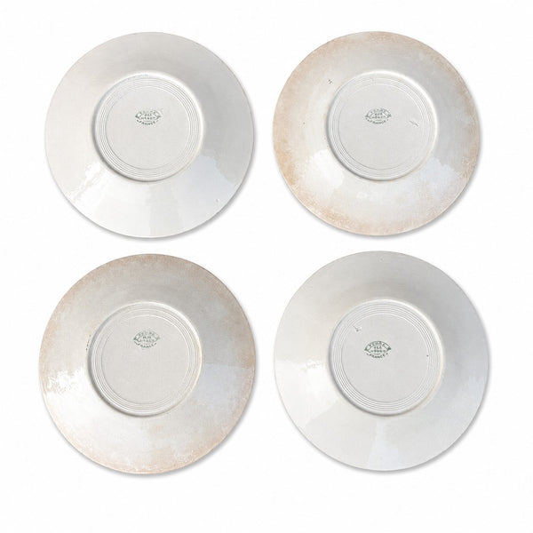 Lot de 4 assiettes à dessert anciennes KG Lunéville modèle Mimosa – Décor Art Déco
