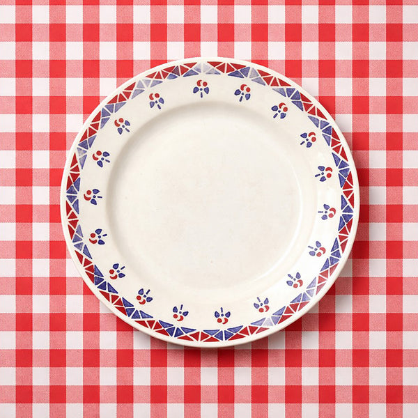 Service de 6 assiettes plates anciennes – Porcelaine opaque de Gien – Décor Normandie