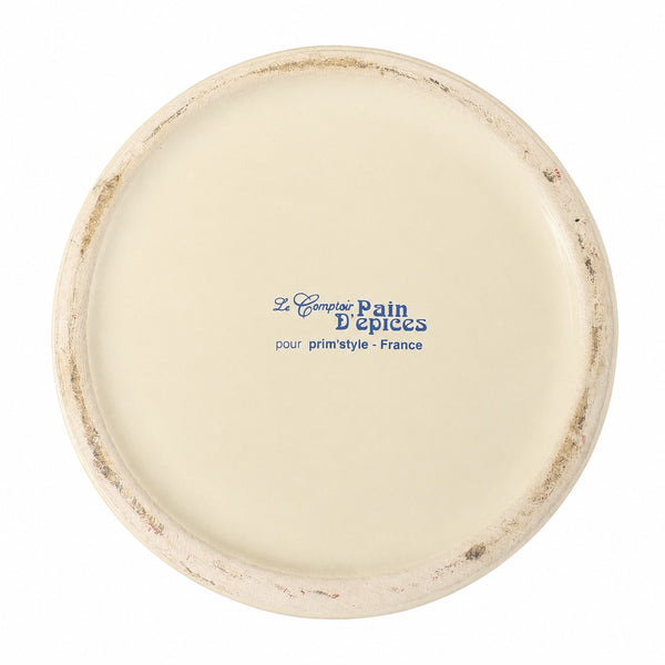 Pot à ustensiles de cuisine en céramique décor « Ustensiles » bleu – Style Comptoir de Famille – Le Comptoir Pain d'Épices