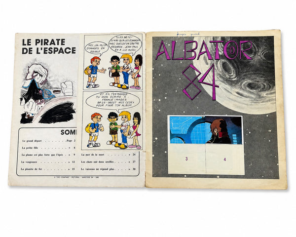 Ancien album Panini Albator 84 – 124/240 vignettes – 1982 – Incomplet