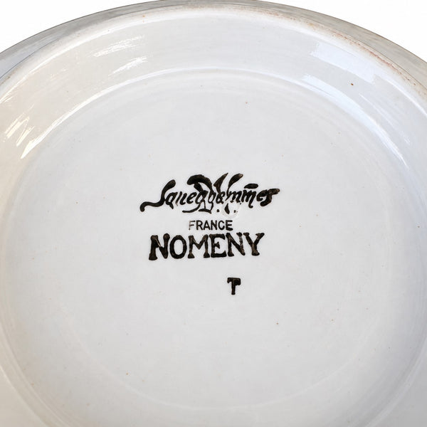 Assiette montée ancienne en faïence de Sarreguemines « Nomeny » – décor Art déco