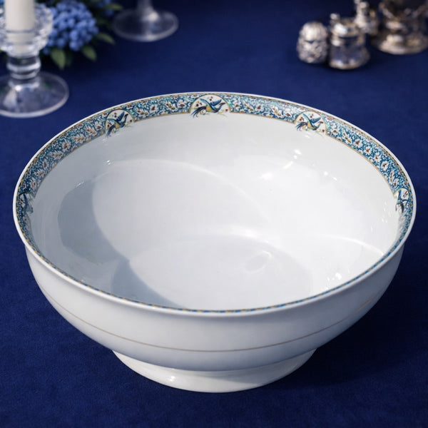 Ancien saladier à décor d’oiseaux – Porcelaine Limoges T.L.B (1918–1939)