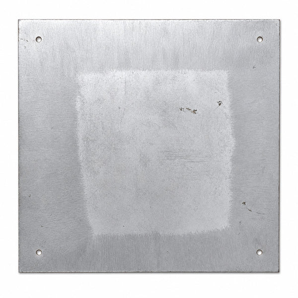 Plaque de métier ancienne d’huissier « Jean Barthelemy – Huissier » en métal probablement en laiton chromé