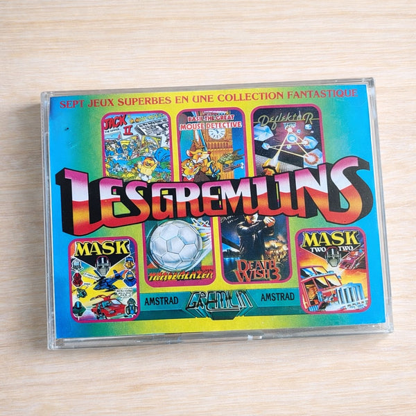 Jeu Amstrad CPC 464 / 664 Cassette – Les Gremlins – Compilation 7 Jeux – MASK 1 et 2 / Basil / Deflektor / Jack the Nipper II / Trailblazer / Death Wish 3
