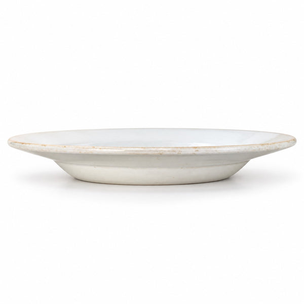 Lot de 4 assiettes creuses anciennes blanches en faïence de Creil et Montereau – XIXe siècle