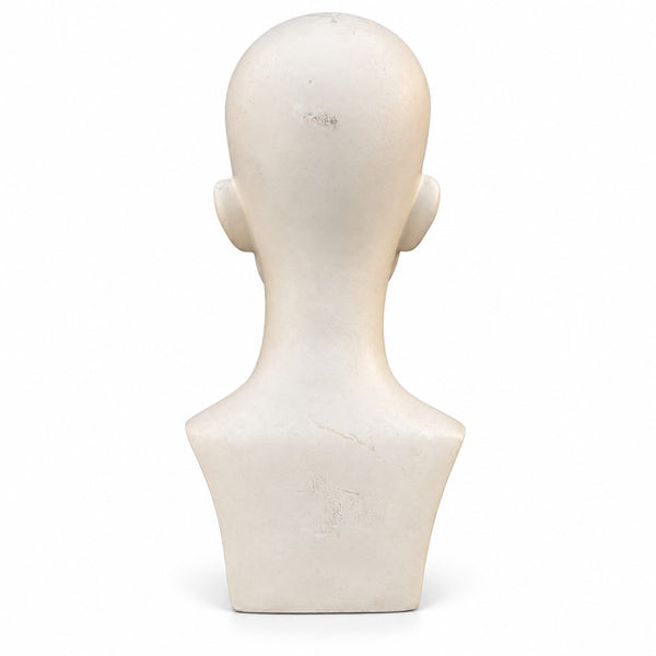 Tête de présentoir marotte féminin vintage en résine – buste de magasin