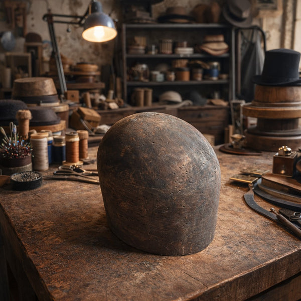 Forme à chapeau de modiste / chapelier – Ancienne forme en bois