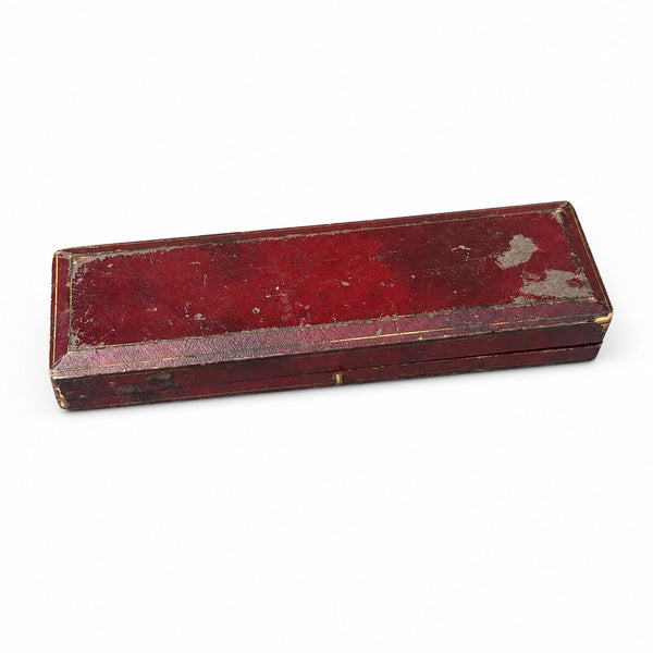 Nécessaire d’écriture ancien avec sceau en métal argenté dans son coffret