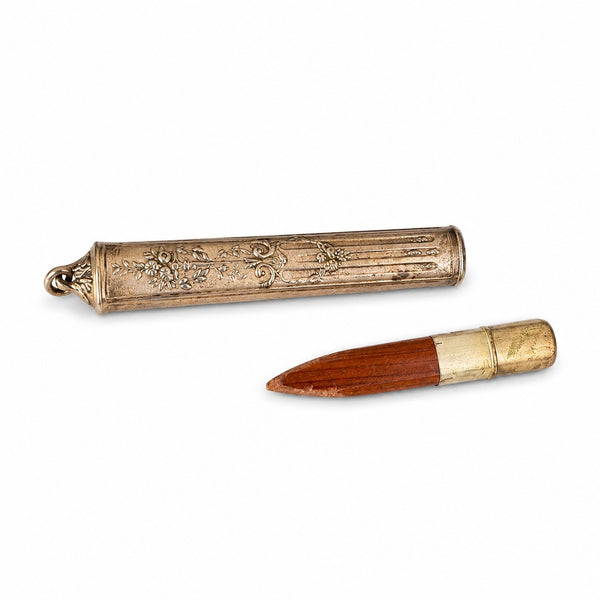 Nécessaire d’écriture ancien avec sceau en métal argenté dans son coffret