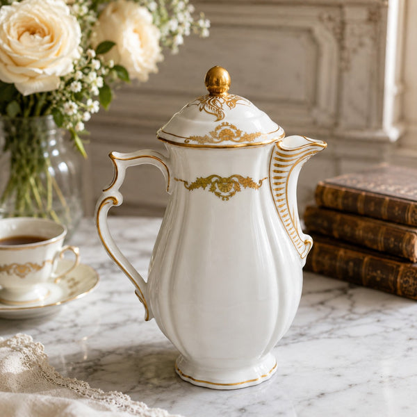 Verseuse / Cafetière en porcelaine de Limoges L. Bernardaud & Co – Modèle Coquille