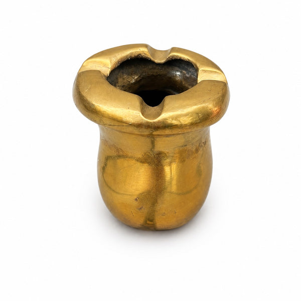 Cendrier vintage en bronze en forme de pied - 14 cm