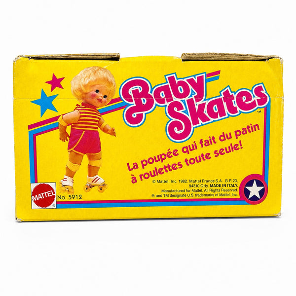 Baby Skates Mattel 1982 – poupée à rollers mécanique avec boîte d’origine et notice